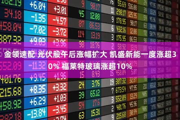 金领速配 光伏股午后涨幅扩大 凯盛新能一度涨超30% 福莱特玻璃涨超10%